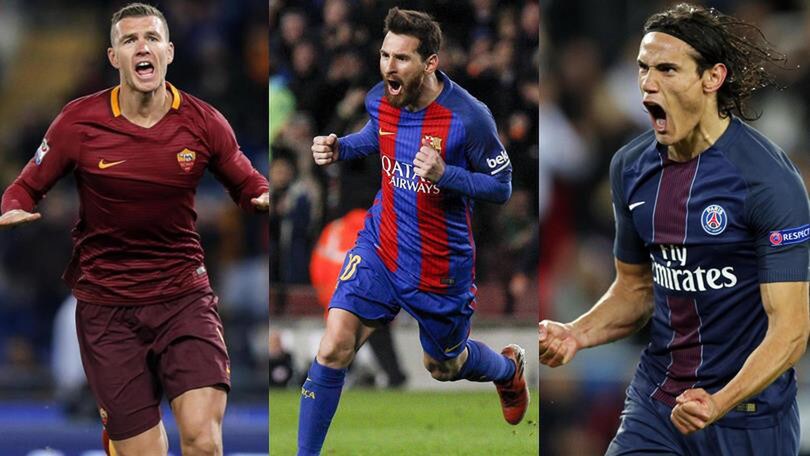 Roma, Dzeko sul podio d'Europa. Punta Messi e Cavani