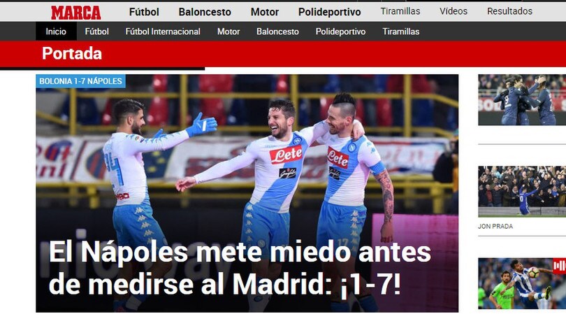 Napoli show sui siti spagnoli: «Fa paura a 10 giorni dal Real Madrid»