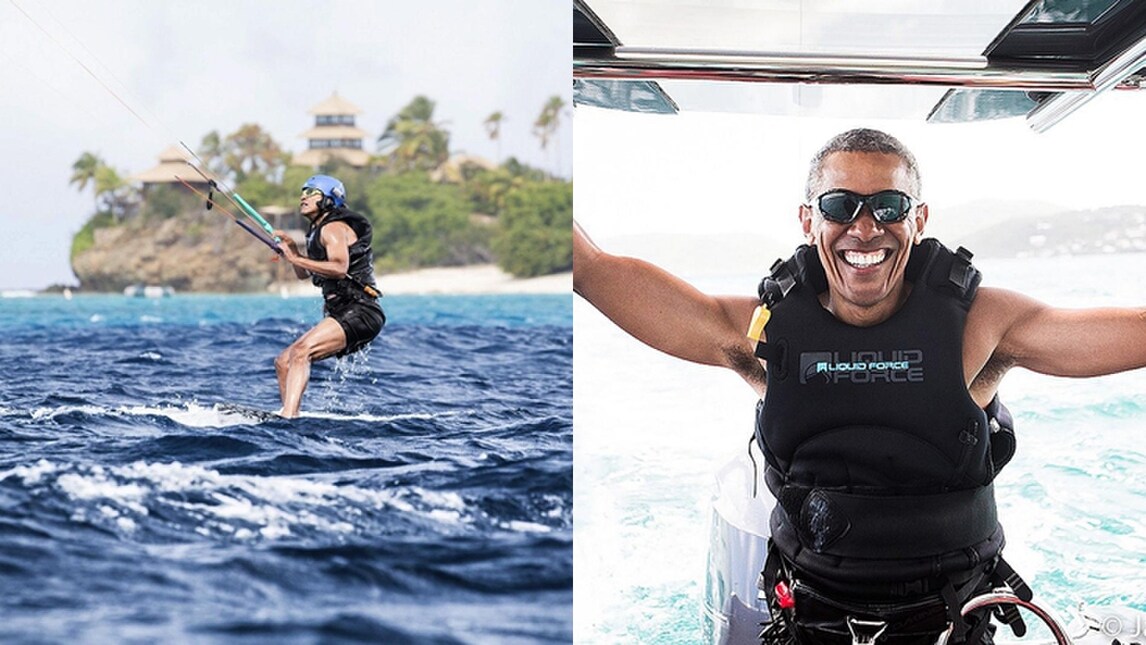 Obama ora se la spassa: kitesurf alle Isole Vergini