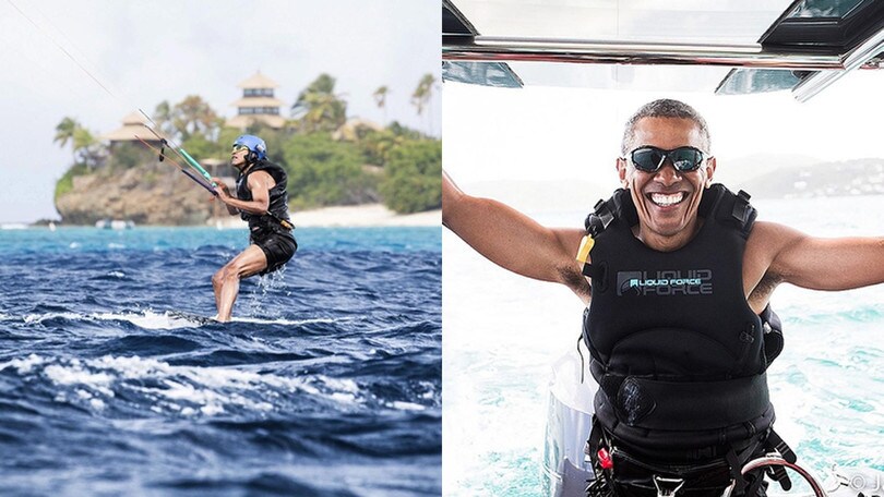 Obama ora se la spassa: kitesurf alle Isole Vergini