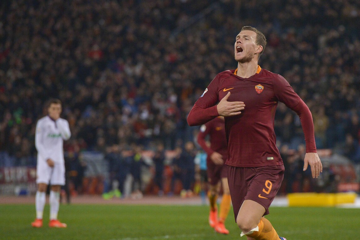 Serie A, Roma-Fiorentina 4-0: doppio Dzeko e gol di Fazio e Nainggolan