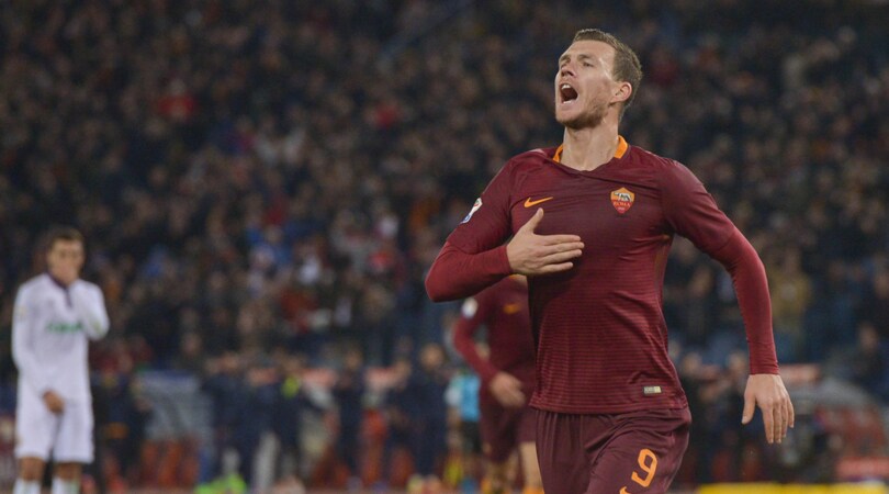Serie A, Roma-Fiorentina 4-0: doppio Dzeko e gol di Fazio e Nainggolan