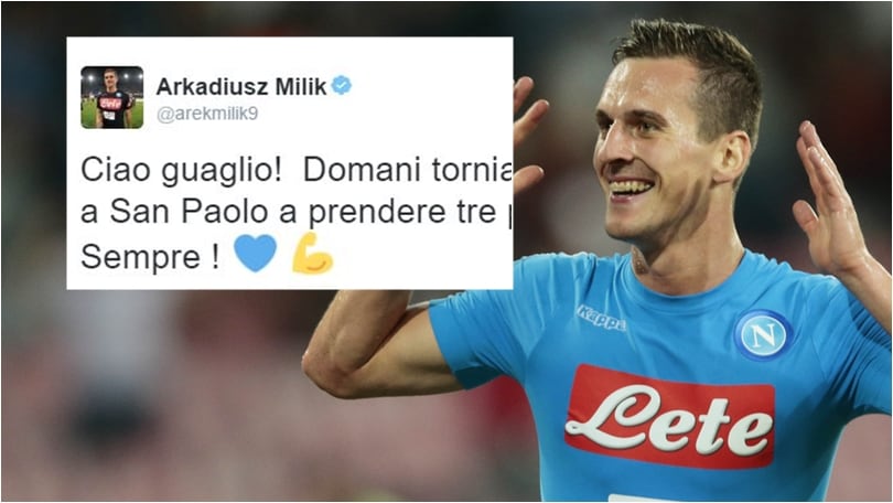 Napoli-Genoa, euforia Milik per il ritorno al San Paolo: «Ciao guaglio!»