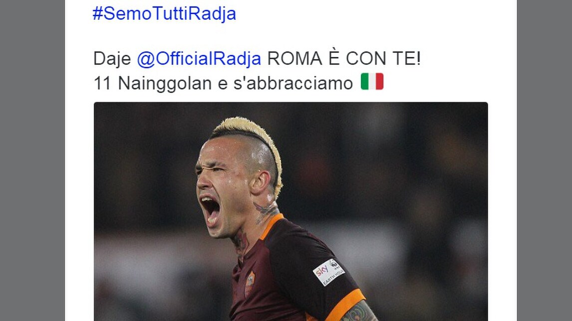 Caso Nainggolan, i tifosi lanciano #SemoTuttiRadja