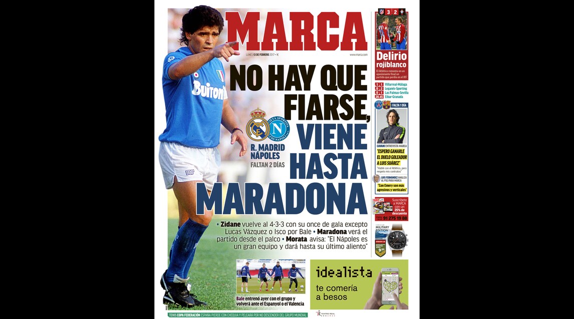 Champions League, media spagnoli: "Non c'è da fidarsi, c'è pure Maradona"