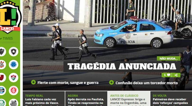 Tragedia a Rio: un morto e otto feriti prima di Botafogo-Flamengo