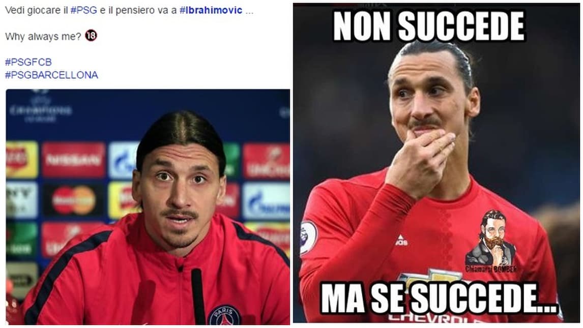 Il Psg travolge il Barcellona. E il web prende in giro Ibrahimovic
