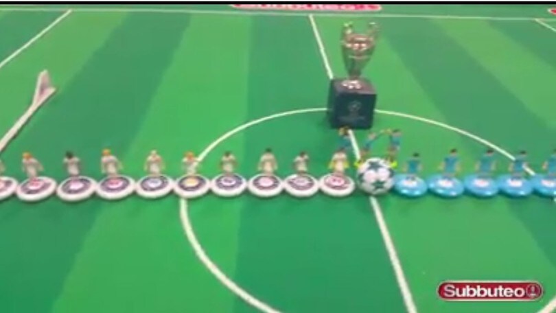 Real Madrid-Napoli già in campo... ma al Subbuteo!