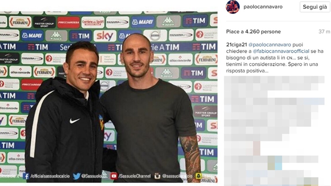 Cina, Cigarini ci prova: «Cannavaro, non è che per caso ti serve un autista?»