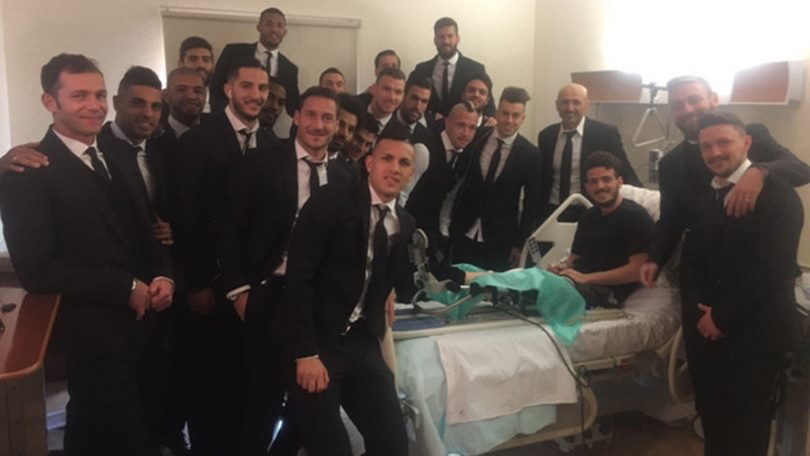 La Roma a Villa Stuart, foto con Florenzi