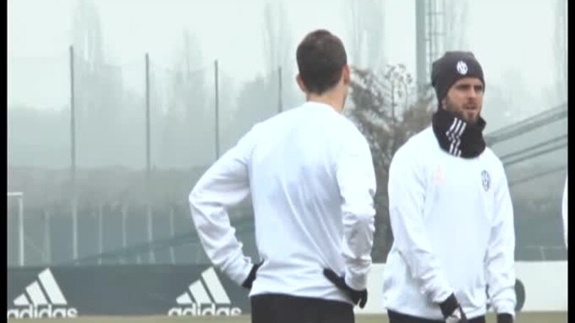 L'allenamento della Juve alla vigilia della sfida contro il Porto
