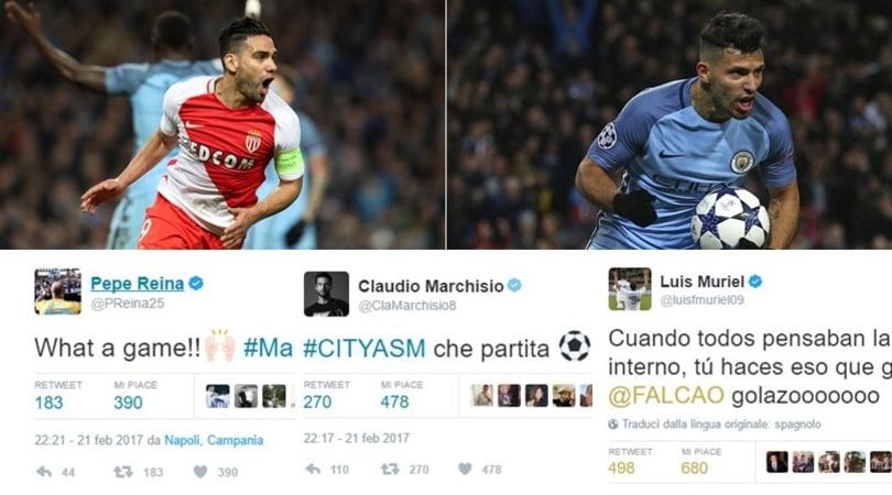 Manchester City-Monaco, spettacolo social: Reina e Marchisio esaltati
