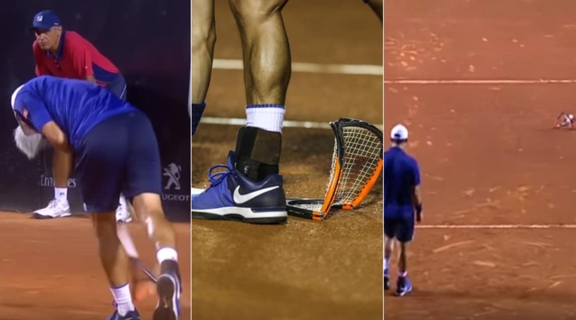Tennis, Rio Open 2017: Nishikori infuriato spacca la racchetta