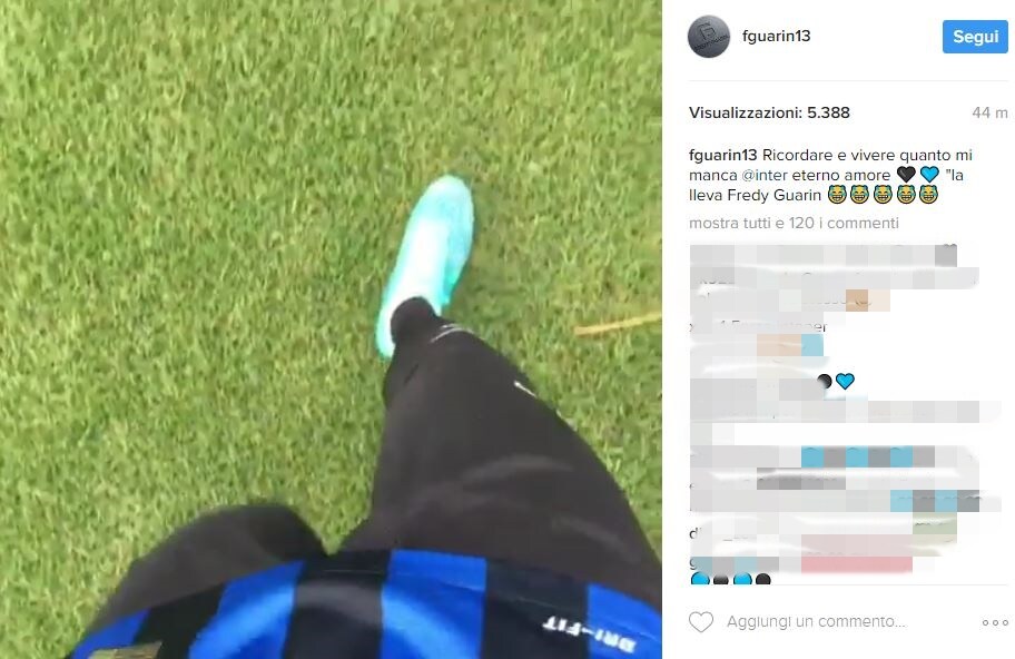 Inter, nostalgia Guarin: «Quanto mi manca»