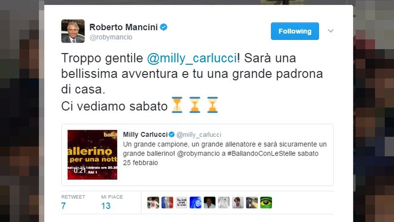 Ballando con le Stelle, ad aprire le danze sarà Mancini
