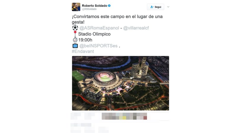 Soldado sbaglia stadio della Roma: i social non perdonano