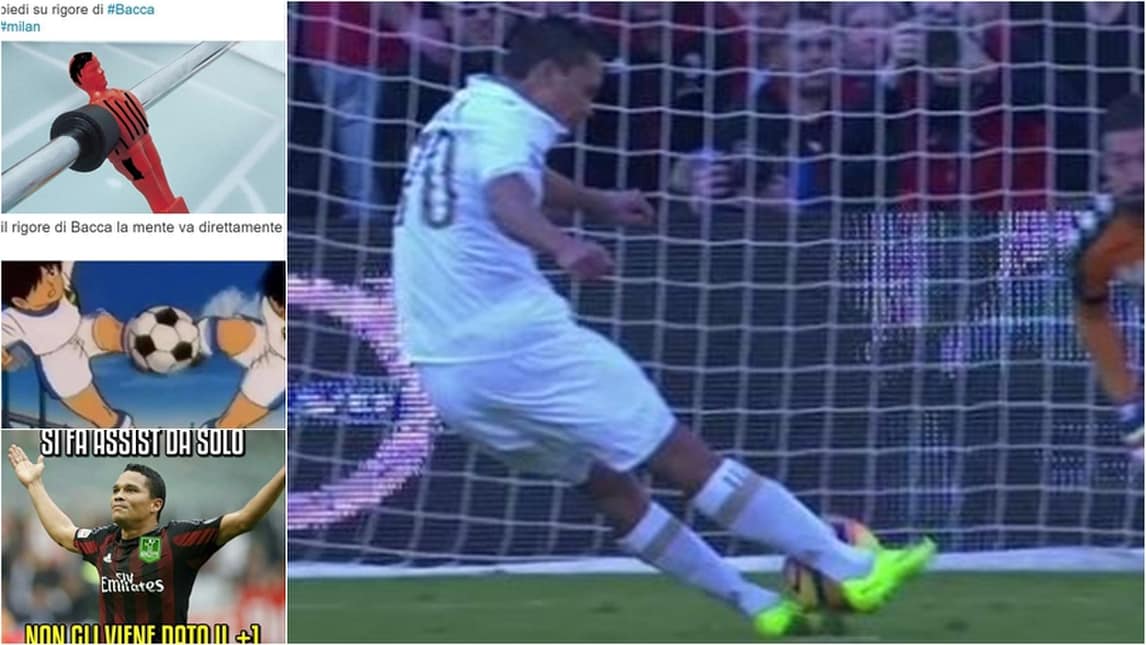 Sassuolo-Milan, Bacca: il rigore fa ridere il web
