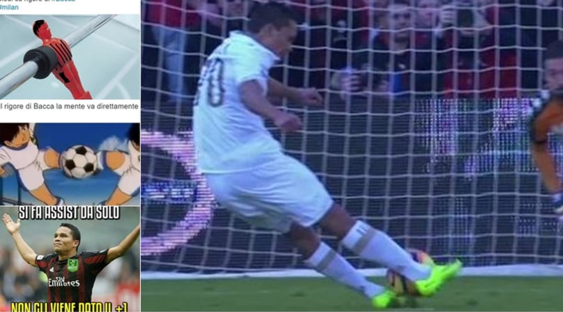 Sassuolo-Milan, Bacca: il rigore fa ridere il web