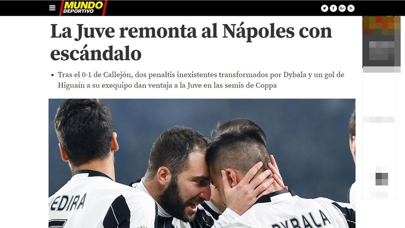 Juventus-Napoli, il Mundo Deportivo grida allo scandalo