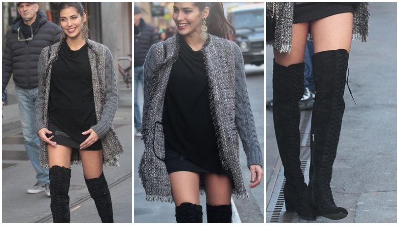 Ariadna Romero in dolce attesa fa shopping a Milano