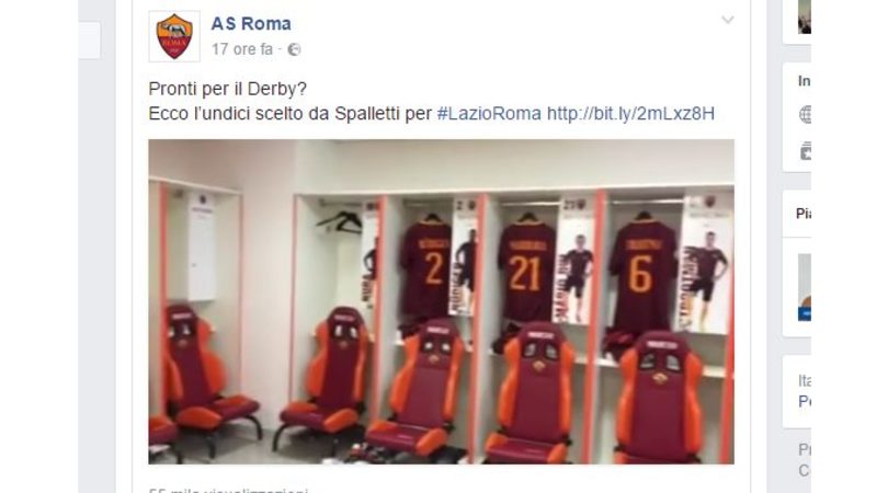 Roma, pagina Facebook non aggiornata: i tifosi della Lazio ci ridono su
