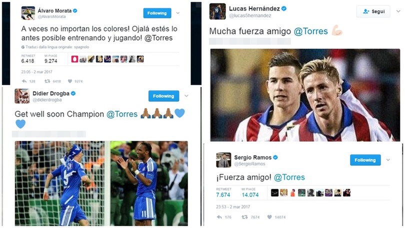 Il calcio si stringe attorno a Torres: «Fuerza Niño»