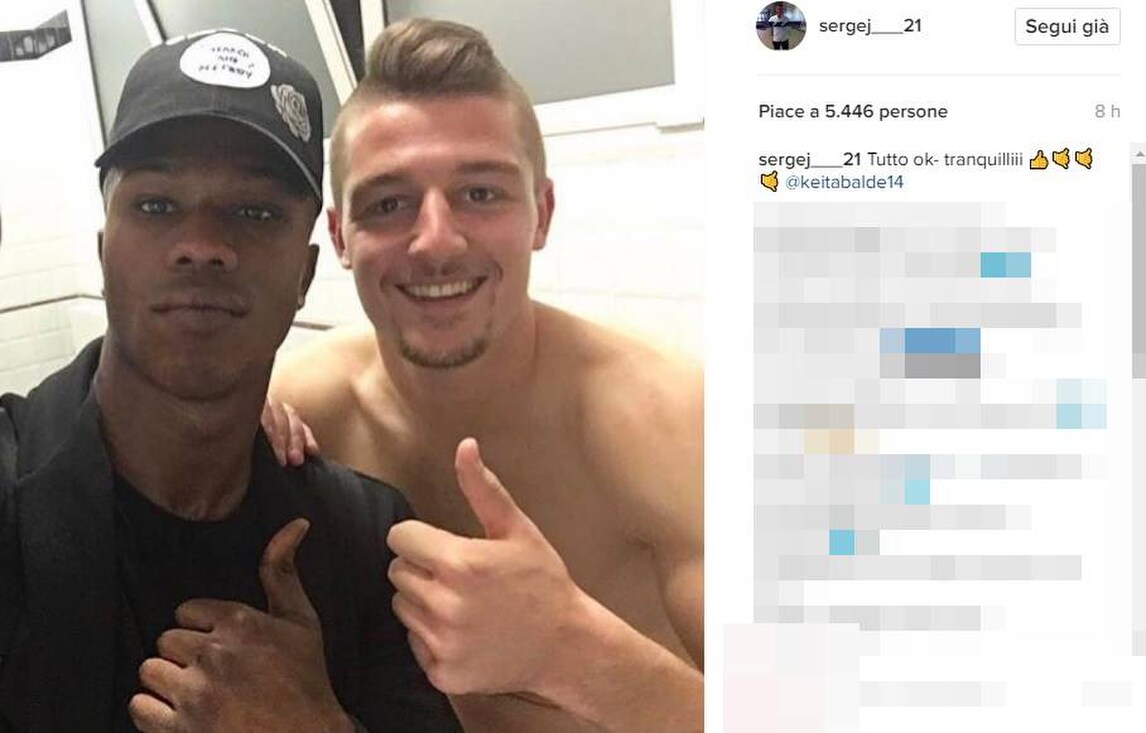 Lazio, Keita e Milinkovic in coro: «Tutto ok, tranquilli!»