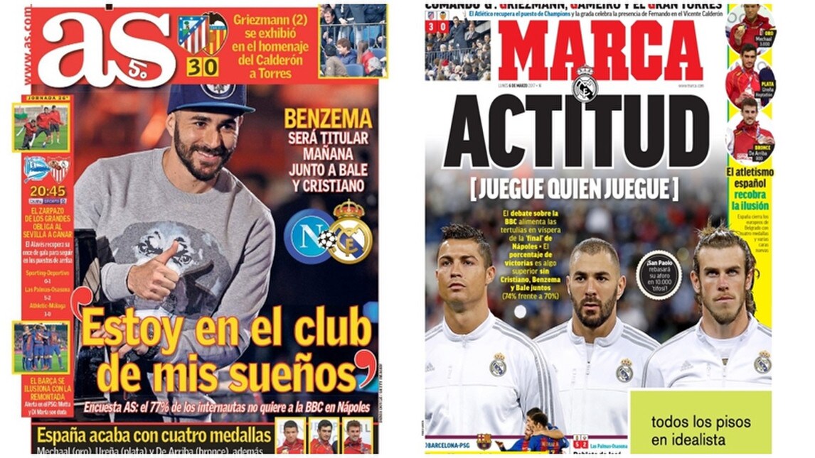 Febbre Champions in Spagna: le prime pagine dei quotidiani sportivi