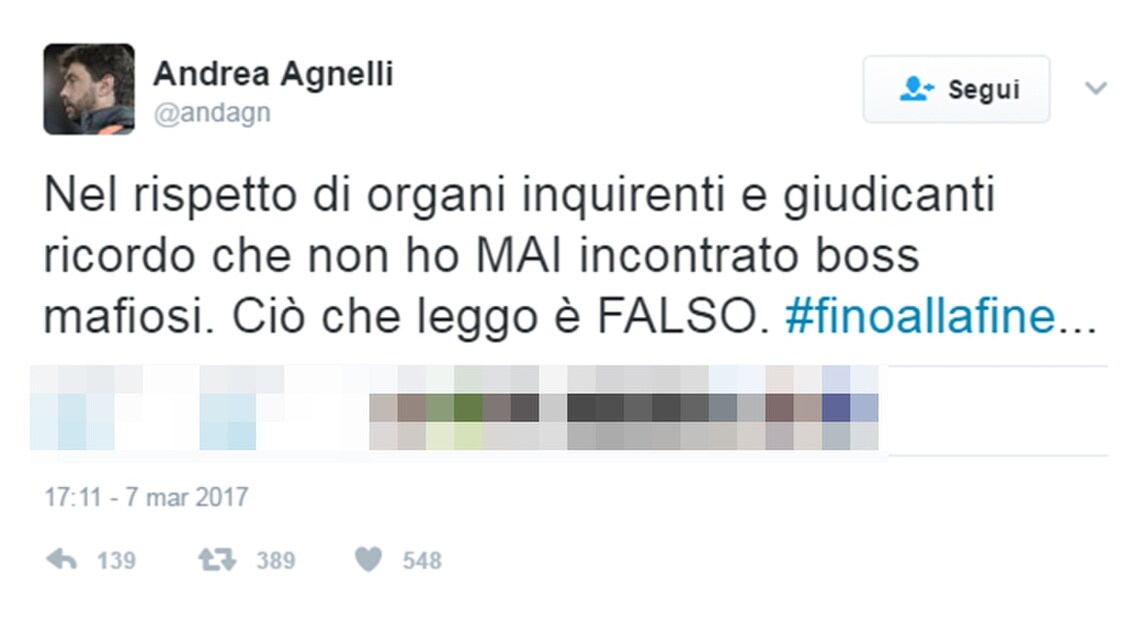 Juventus, Agnelli: «Mai incontrato i boss per i biglietti». Anche la Figc smentisce