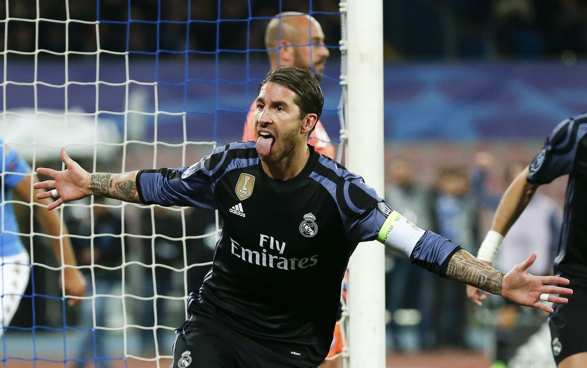 Napoli-Real Madrid: Sergio Ramos, niente doppietta. Per l'Uefa il 2-1 è autogol di Mertens