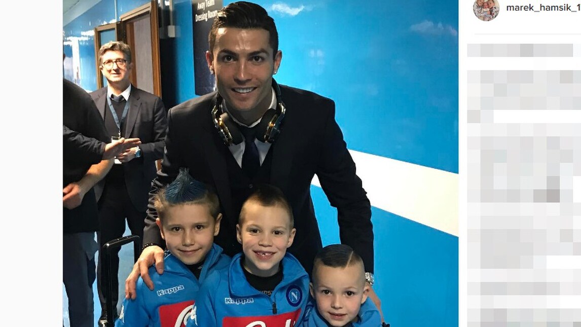 I figli di Hamsik in posa con Ronaldo: «Per la loro felicità si fa tutto»