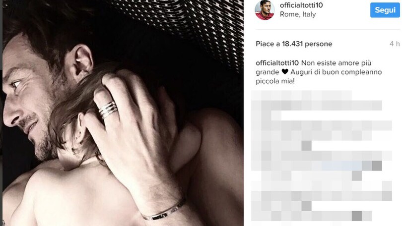 Totti dolce papà: gli auguri social alla piccola Isabel