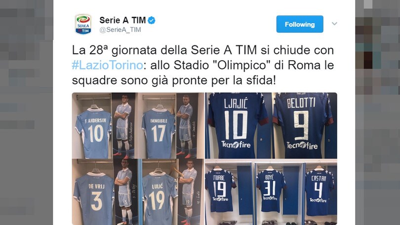 Lazio-Torino, qualcosa non va: maglie troppo simili