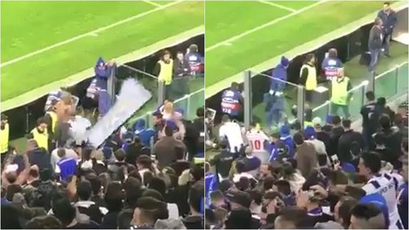 Stadium, tifoso Porto scavalca: scambia la sciarpa con uno della Juve