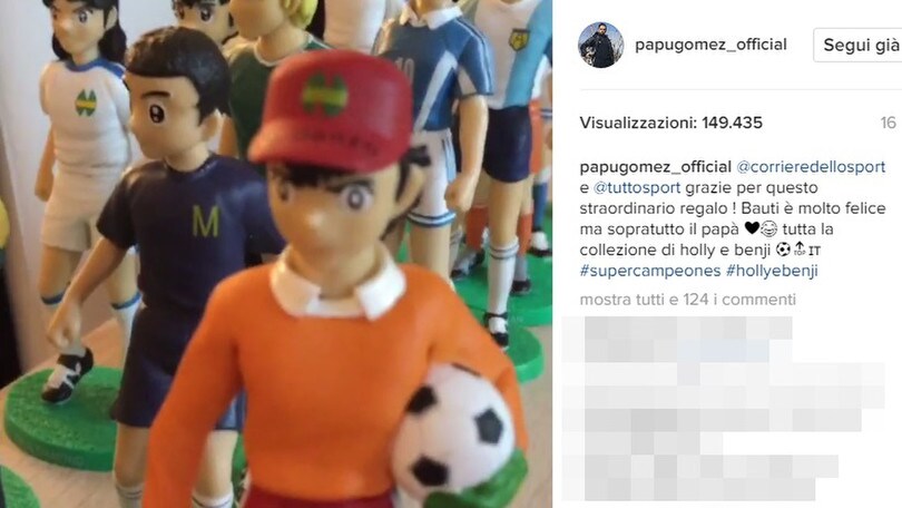 A casa di Papu Gomez, tutti pazzi per Holly e Benji