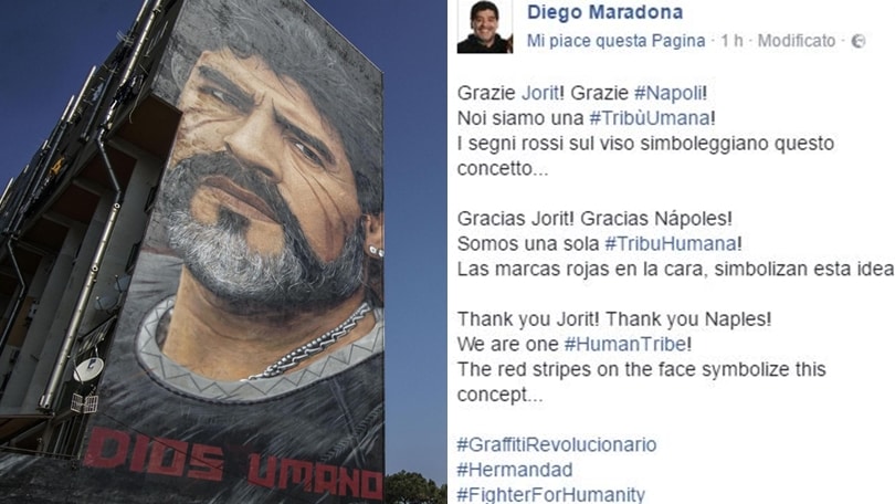 Murales di Maradona, Diego: «Grazie Napoli!»