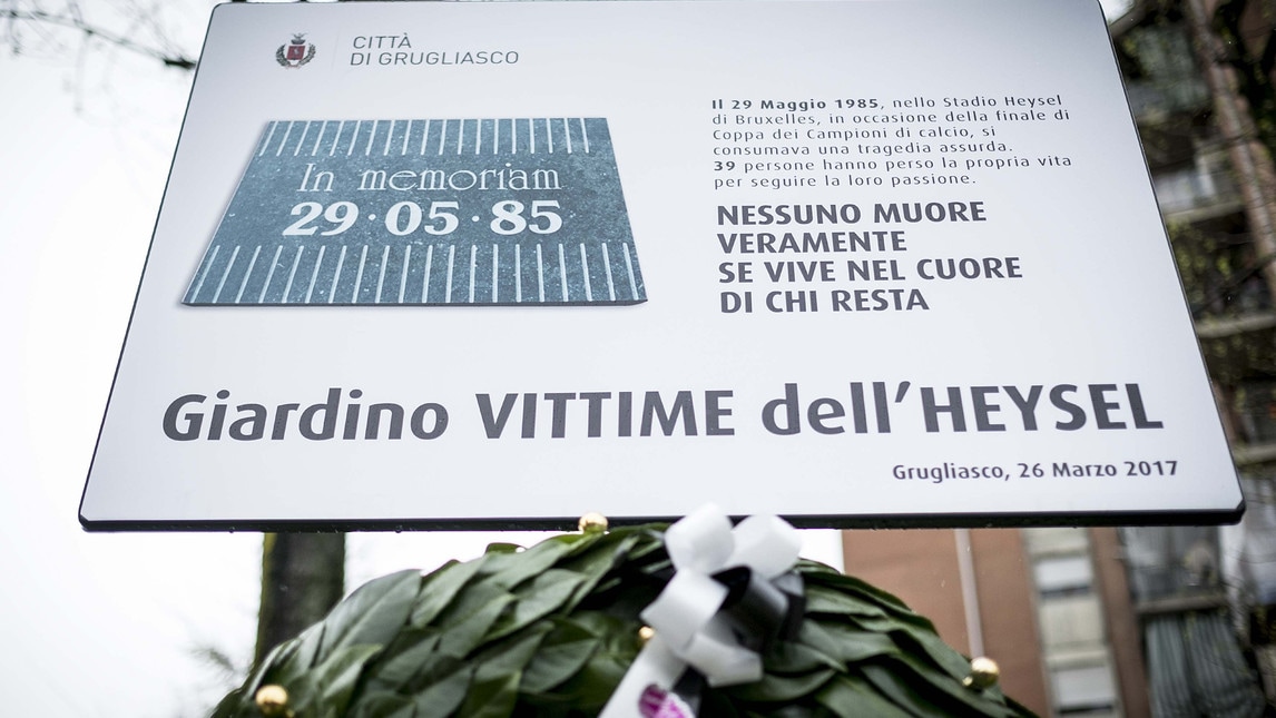 Juventus, intitolato alle vittime dell'Heysel il Giardino di Grugliasco
