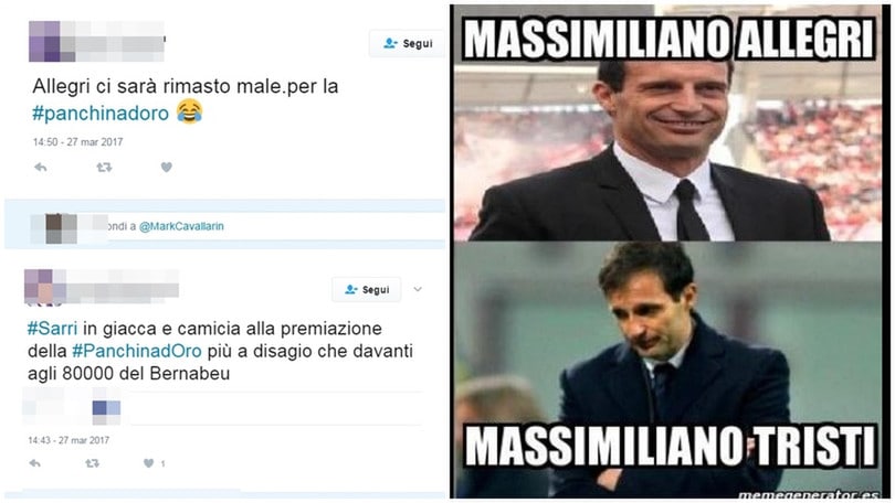 Panchina d'oro a Sarri: tutta l'ironia sul web