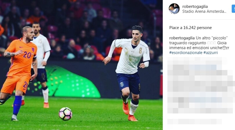 Esordio in Nazionale, Gagliardini festeggia: «Gioia immensa»