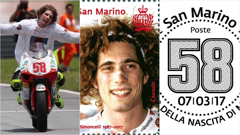 Coriano, presentato ufficialmente il francobollo per Simoncelli