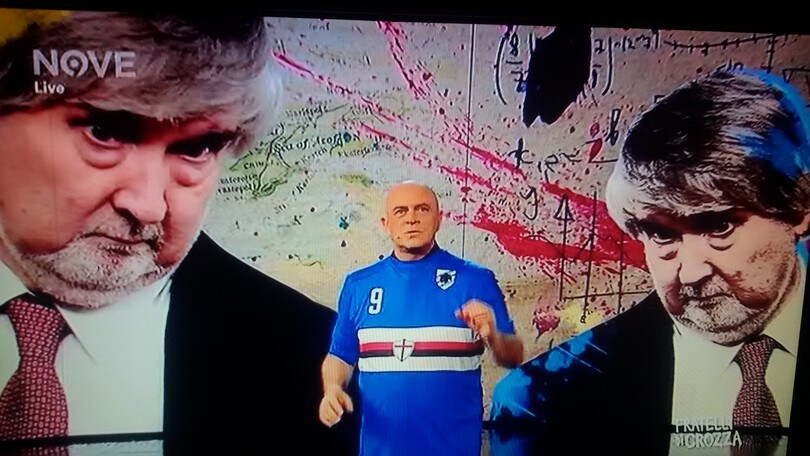 Crozza, che show con la maglia della Samp