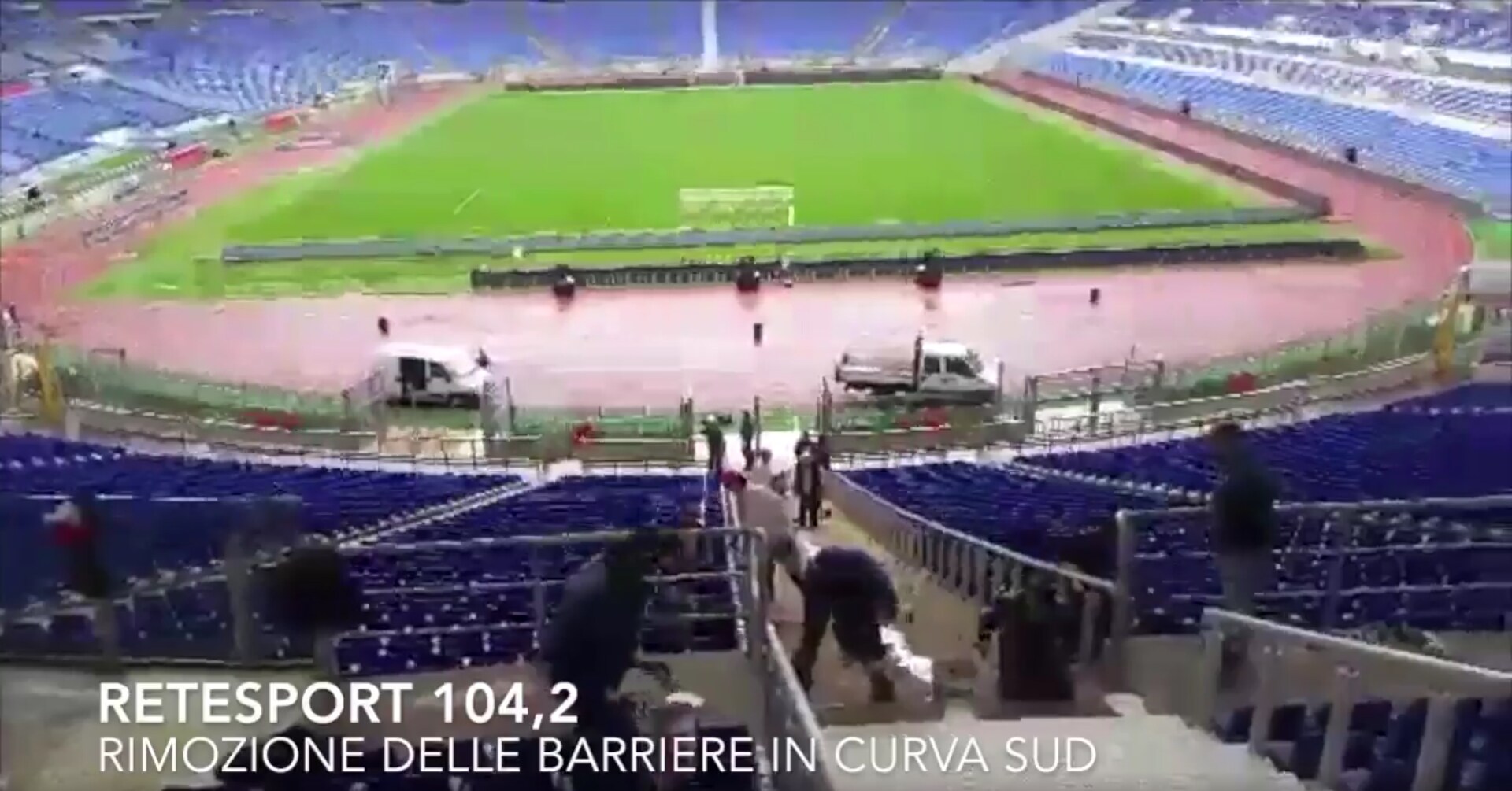 Rimozione delle barriere in corso all'Olimpico: ecco il video