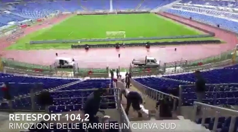 Rimozione delle barriere in corso all'Olimpico: ecco il video