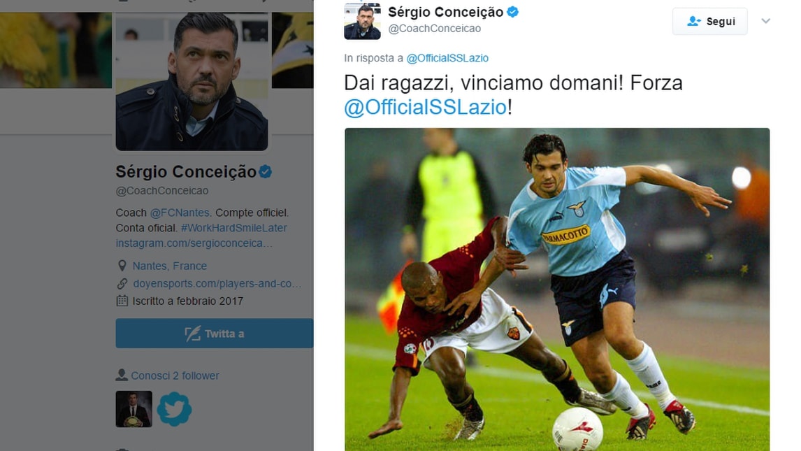 Lazio, Sergio Conceiçao: «Dai ragazzi, vinciamo il derby con la Roma!»