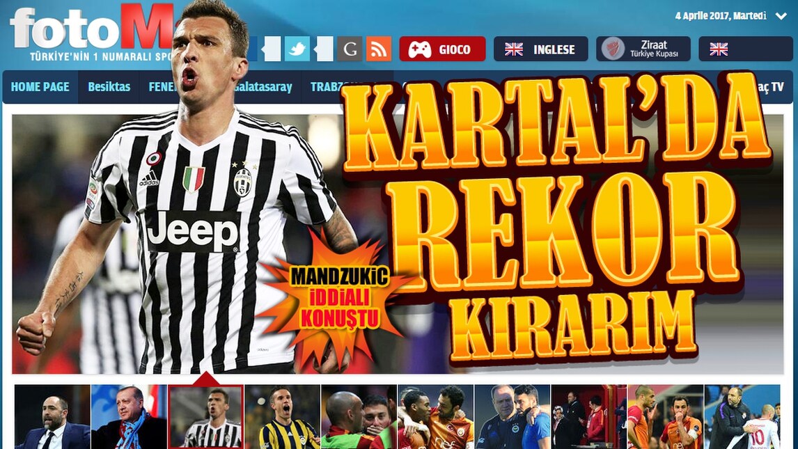 I media turchi spaventano la Juve: «Mandzukic interessato al Besiktas»