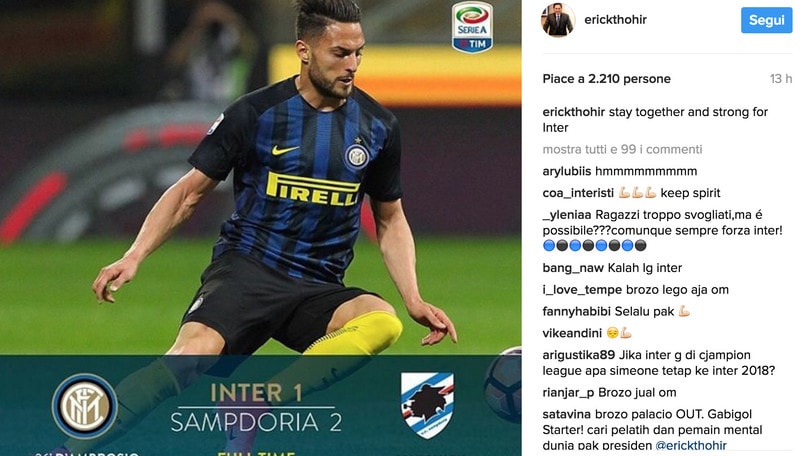 Thohir sprona l'Inter