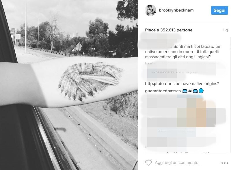 Il  primo tatuaggio di Beckham jr indigna i social