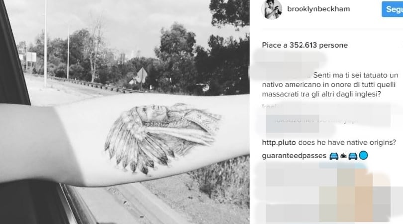 Il  primo tatuaggio di Beckham jr indigna i social