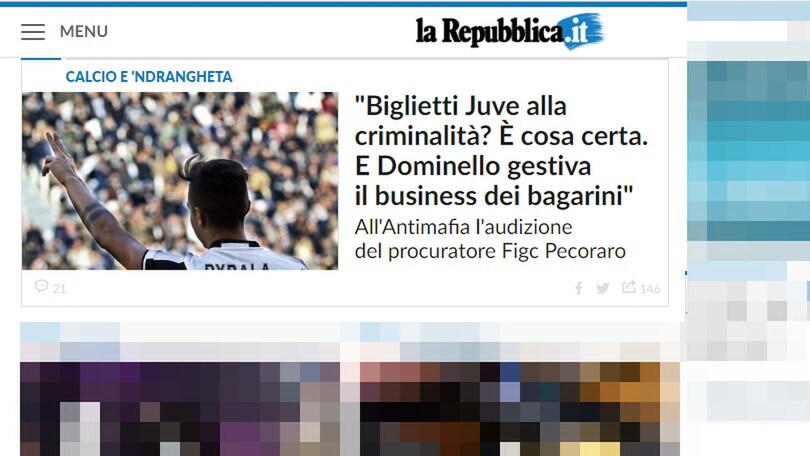 Caso Pecoraro-Juve, tutti i titoli del web