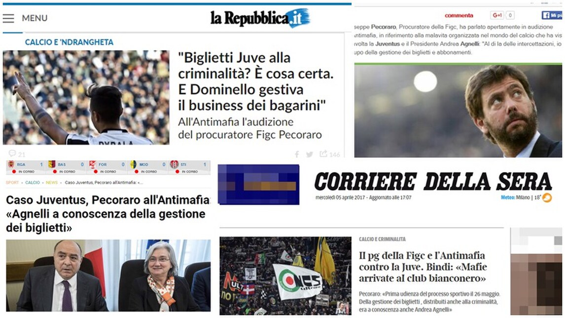 Caso Pecoraro-Juve, tutti i titoli del web